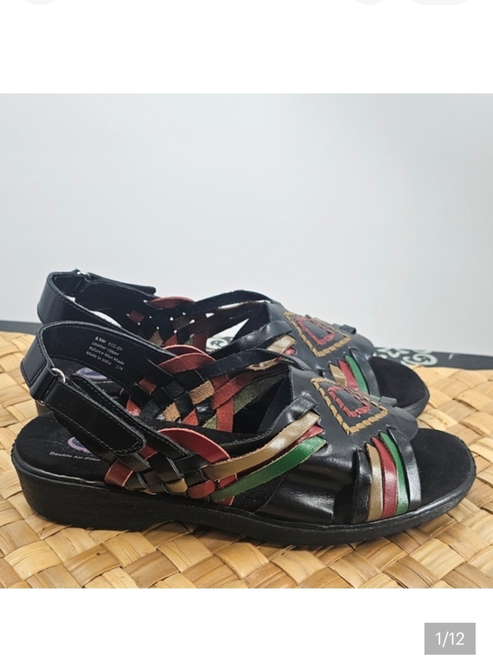 Dr. Scholl's  Black Southwestern Slingback Sandals Size 8.5W